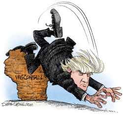 WISCONSIN TRIPS UP TRUMP  by Daryl Cagle