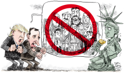 TRUMP AND CRUZ TALK ABOUT MUSLIMS  by Daryl Cagle