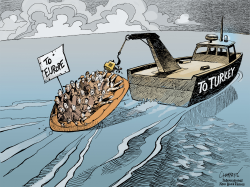 MIGRANTS SENT BACK TO TURKEY by Patrick Chappatte