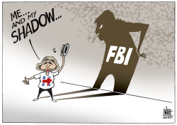 HILLARY AND HER SHADOW,  by Randy Bish