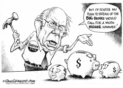 BERNIE AND BIG BANKS  by Dave Granlund