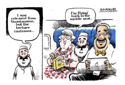 MIDDLE SEAT ON AIRLINES COLOR by Jimmy Margulies