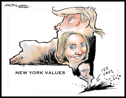 NEW YORK VALUES TRUMP  HILLARY by J.D. Crowe