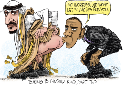 OBAMA BOWS TO THE SAUDI KING AGAIN  by Daryl Cagle