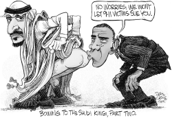 OBAMA BOWS TO THE SAUDI KING AGAIN by Daryl Cagle
