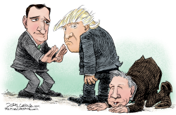 CRUZ AND KASICH COLLUDE AGAINST TRUMP  by Daryl Cagle