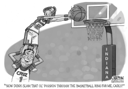 CRUZ AND FIORINA AND BASKETBALL RINGS IN INDIANA by R.J. Matson