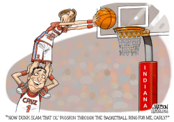 CRUZ AND FIORINA AND BASKETBALL RINGS IN INDIANA- by R.J. Matson