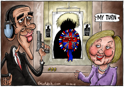 OBAMA SHOOTS DOWN BREXIT by Brian Adcock