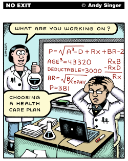 CHOOSING A HEALTHCARE PLAN COLOR VERSION by Andy Singer