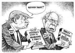 TRUMP AND BERNIE OUTSIDERS  by Dave Granlund