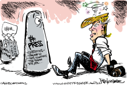 TRUMP AND THE PRESS   by Milt Priggee