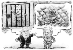 CLINTON AND TRUMP INSULTS by Daryl Cagle