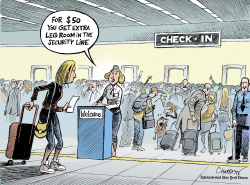LONG LINES IN AIRPORT by Patrick Chappatte