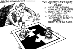 MIDEAST PEACE GAME by Mike Keefe