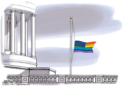 GAY PRIDE FLAG FLIES OVER US CAPITOL by R.J. Matson