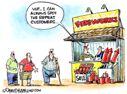FIREWORKS AND INJURIES  by Dave Granlund