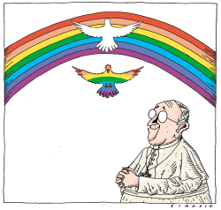 POPE FRANCIS AND RAINBOW HOLY SPIRIT by Osmani Simanca