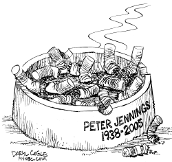 PETER JENNINGS 1938-2005 by Daryl Cagle