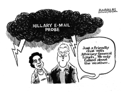 BILL CLINTON AND ATTORNEY GENERAL LYNCH by Jimmy Margulies