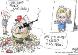 GUNNING FOR HILLARY  by Pat Bagley