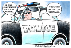 POLICE BLACK AND WHITE  by Dave Granlund