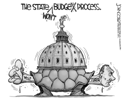 LOCAL PA  STATE BUDGET TURTLE BW by John Cole