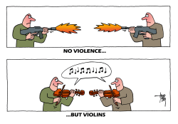 NO VIOLENCE BUT VIOLINS by Arend Van Dam