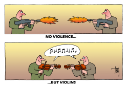 NO VIOLENCE BUT VIOLINS by Arend Van Dam