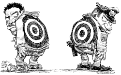 POLICE AND BLACK FOLKS ARE TARGETS by Daryl Cagle