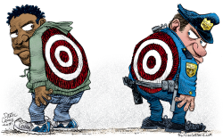 POLICE AND BLACK FOLKS ARE TARGETS  by Daryl Cagle