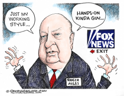 AILES EXITS FOX  by Dave Granlund