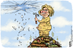 HILLARY GLASS CEILING  by Rick McKee