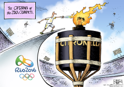 OLYMPIC FLAME  by Nate Beeler