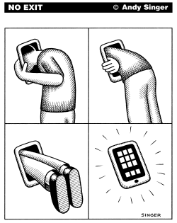SUCKED IN BY SMARTPHONE by Andy Singer