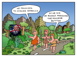 TRUMP AND NUCLEAR BUTTON by Arend Van Dam