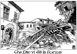 ITALY EARTHQUAKE, B/W by Randy Bish