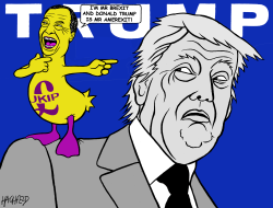 FARAGE SUPPORTS TRUMP by Rainer Hachfeld
