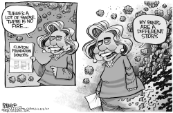 HILLARY PANTS ON FIRE by Rick McKee