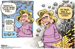 HILLARY PANTS ON FIRE  by Rick McKee