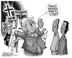 TRUMP AND RACE BW by John Cole