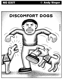 DISCOMFORT DOGS by Andy Singer