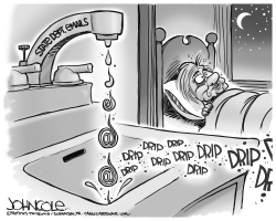 HILLARY'S DRIP-DRIP-DRIP EMAILS BW by John Cole