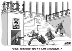 TRUMP FALLOUT SHELTER FOR RETURNING GOP CONGRESS  by R.J. Matson