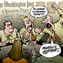 WASHINTON POST PROSECUTE OUR SOURCE, SNOWDEN by Kirk Anderson