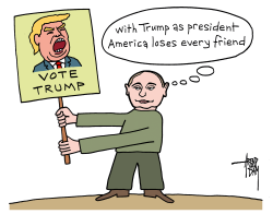PUTIN SUPPORTING TRUMP by Arend Van Dam