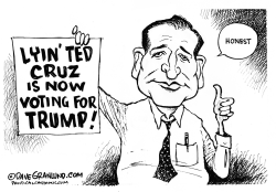 TED CRUZ VOTING FOR TRUMP by Dave Granlund
