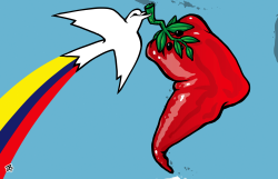 PEACE IN COLOMBIA  by Emad Hajjaj