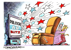 POLITICAL TV AD BLITZ  by Dave Granlund