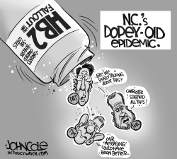 LOCAL NC EPIDEMIC OF IMBECILES BW by John Cole